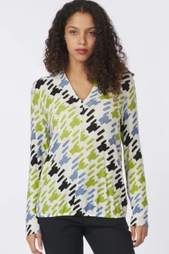 Tom Tailor T-Shirt T-Shirt V-Neck Alloverprinted