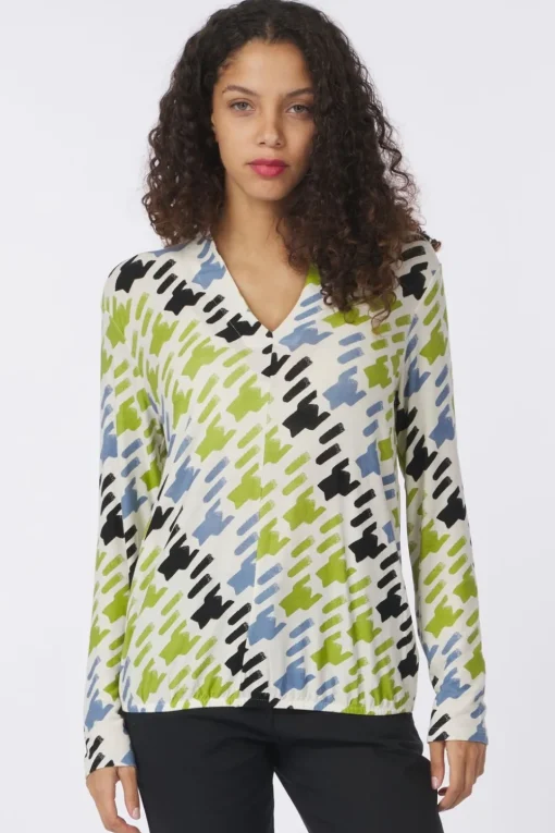 Tom Tailor T-Shirt T-Shirt V-Neck Alloverprinted