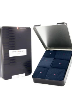 Tommy Hilfiger Socks Sokken Th Men Sock 6P Tin Giftbox Birdseye