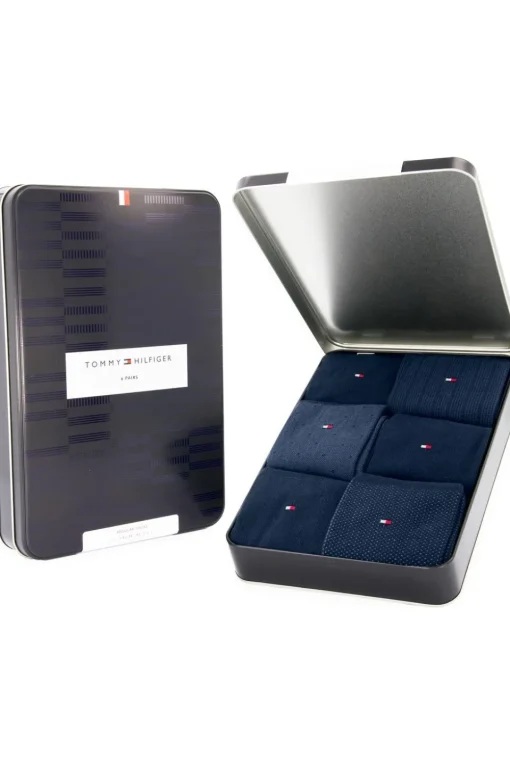 Tommy Hilfiger Socks Sokken Th Men Sock 6P Tin Giftbox Birdseye