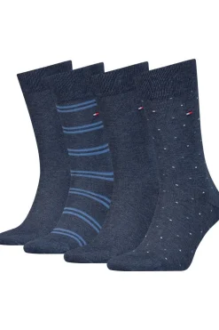 Tommy Hilfiger Socks Sokken Th Men Sock 4P Tin Giftbox Stripe Dot