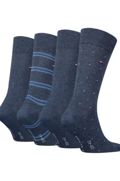 Tommy Hilfiger Socks Sokken Th Men Sock 4P Tin Giftbox Stripe Dot