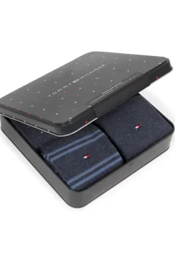 Tommy Hilfiger Socks Sokken Th Men Sock 4P Tin Giftbox Stripe Dot