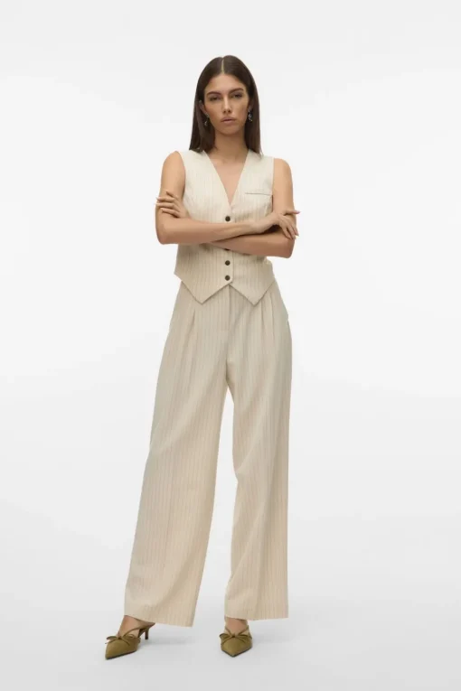 Vero Moda Broek Troian Wide Pinstripe Dad