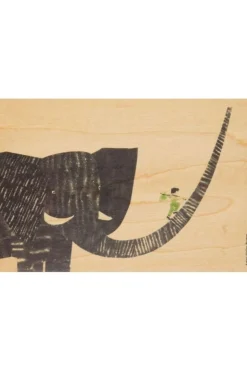 Woodhi Gadget Postcard Boy On Elephant