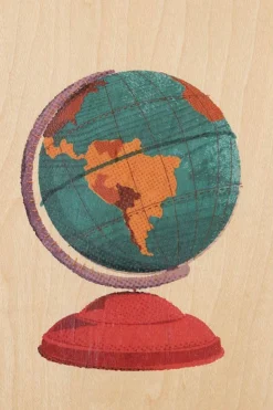 Woodhi Gadget Postcard Globe