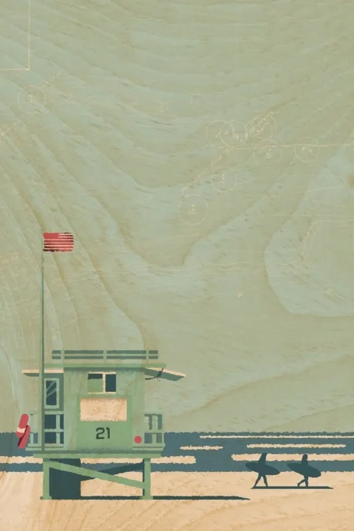 Woodhi Wenskaart Postcard Lifeguard Station