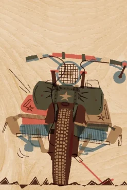 Woodhi Wenskaart Postcard Easy Rider