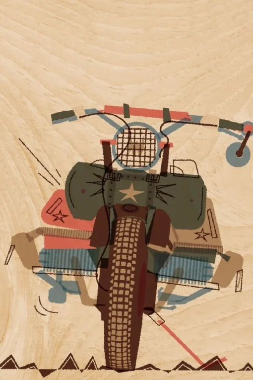 Woodhi Wenskaart Postcard Easy Rider