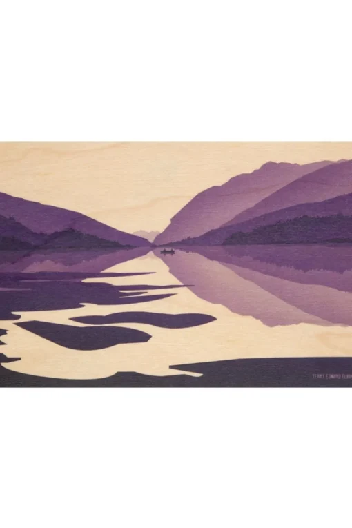 Woodhi Wenskaart Postcard Purple Landscape
