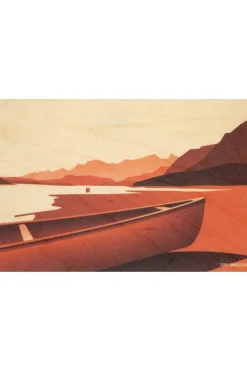 Woodhi Wenskaart Postcard Canoe Sand