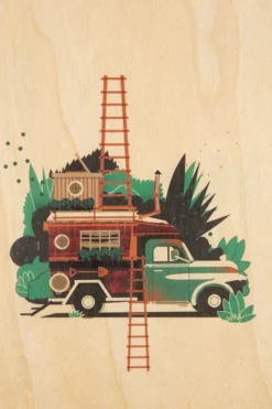 Woodhi Wenskaart Postcard Ladders