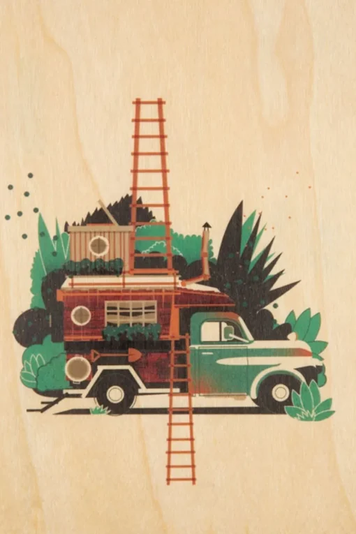 Woodhi Wenskaart Postcard Ladders
