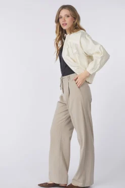 Yaya Blazer Nylon Cropped Bomber Jacket With Taping Detail