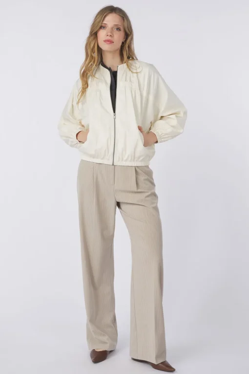Yaya Blazer Nylon Cropped Bomber Jacket With Taping Detail