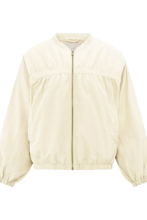 Yaya Blazer Nylon Cropped Bomber Jacket With Taping Detail