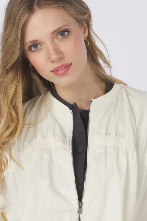 Yaya Blazer Nylon Cropped Bomber Jacket With Taping Detail