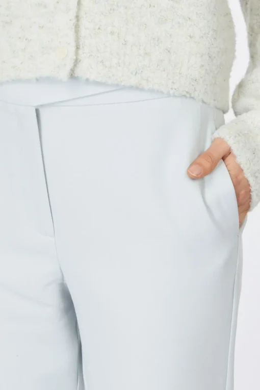 Yaya Broek High Waist Straight Leg Pantalon With Belt Detail