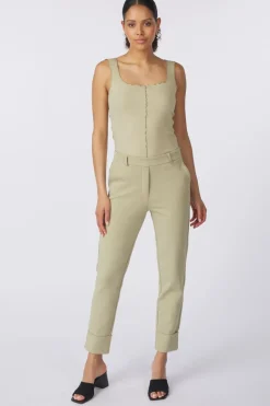 Yaya Broek Jersey Tailored With Elastic Waist And Bi