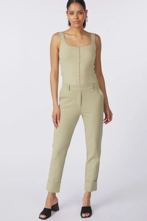Yaya Broek Jersey Tailored With Elastic Waist And Bi