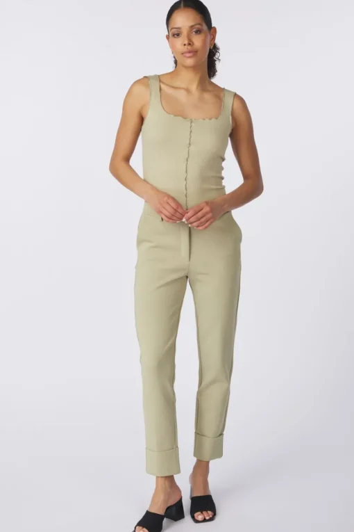 Yaya Broek Jersey Tailored With Elastic Waist And Bi