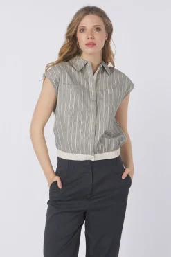 Yaya Hemd Sleeveless Blouse W. Elastic Waistband