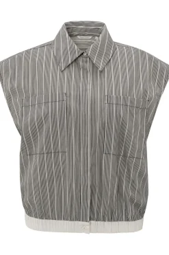 Yaya Hemd Sleeveless Blouse W. Elastic Waistband