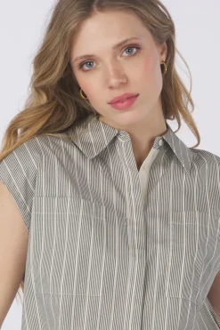Yaya Hemd Sleeveless Blouse W. Elastic Waistband