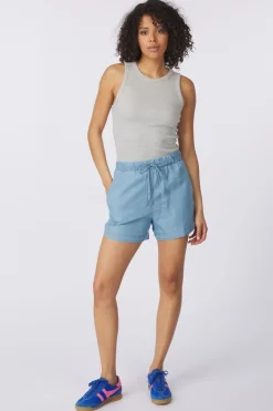 Yaya Short Chambrays With Elastic Waist, Pockets And Dr
