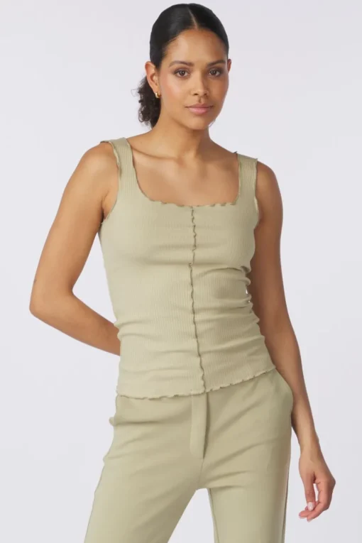 Yaya Top Singlet With Frilled Seams