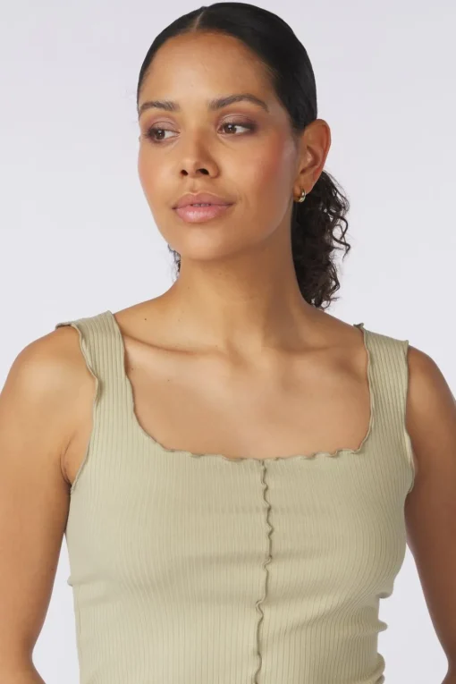 Yaya Top Singlet With Frilled Seams