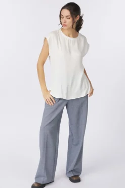 Yaya T-Shirt Fabric Mix Sleeveless