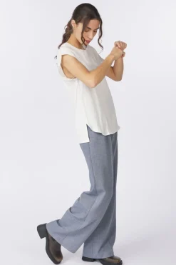 Yaya T-Shirt Fabric Mix Sleeveless